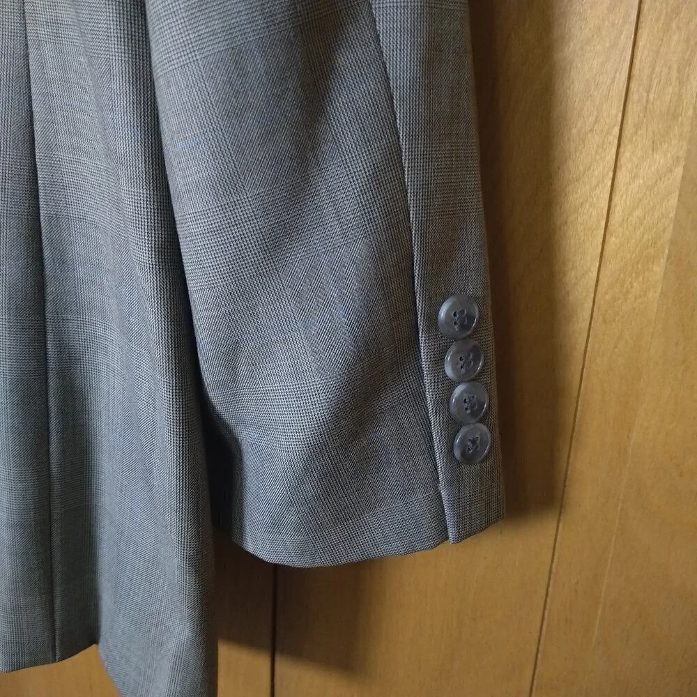 Tasso Elba Reda Men's R42 Two Button Wool Plaid Blazer Sport Coat Pockets Office